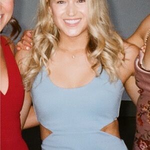 Lovers + Friends One-Shoulder Light Blue Bodycon Dress